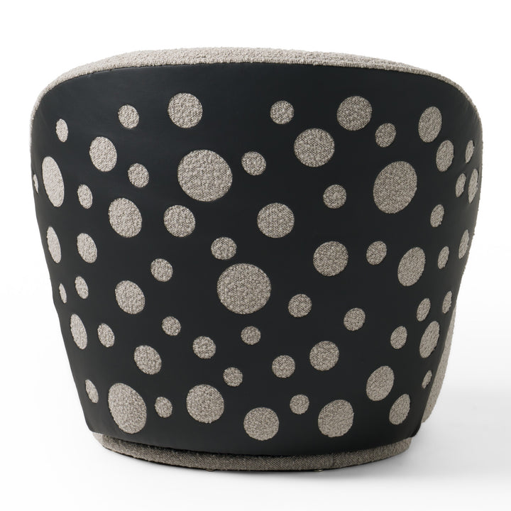 Allis - Glam Grey and Black Fabric Swivel Accent Chair