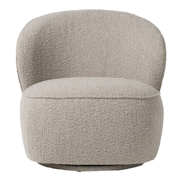Allis - Glam Grey and Black Fabric Swivel Accent Chair
