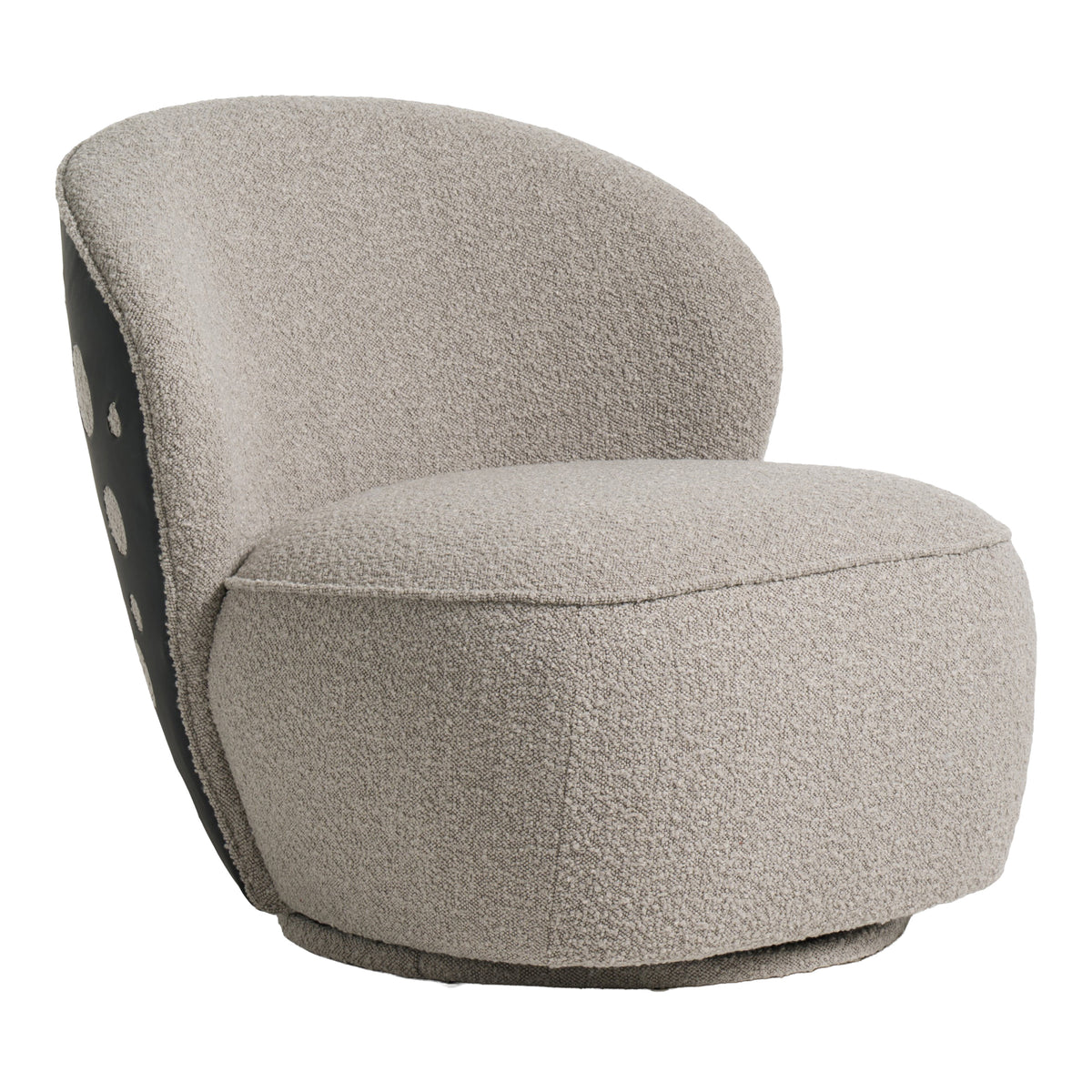 Allis - Glam Grey and Black Fabric Swivel Accent Chair