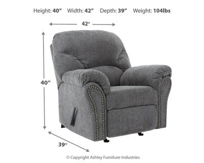 Allmaxx Recliner - Dark Gray Rocker Chair modern furniture Contempo Furniture