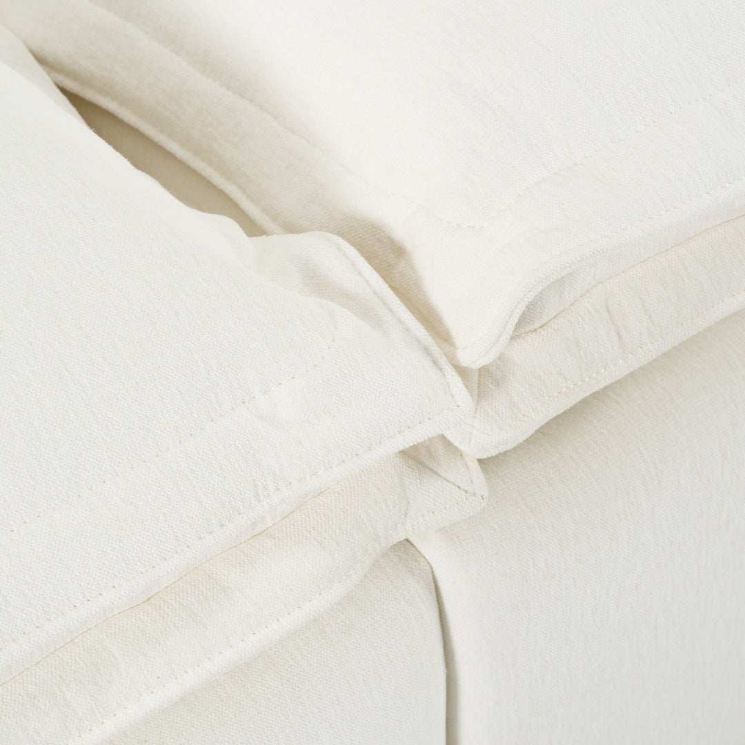 Almagre - Modern White Fabric Sofa with 3 Electric Recliners