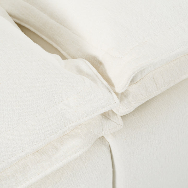 Almagre - Modern White Fabric Sofa with 3 Electric Recliners