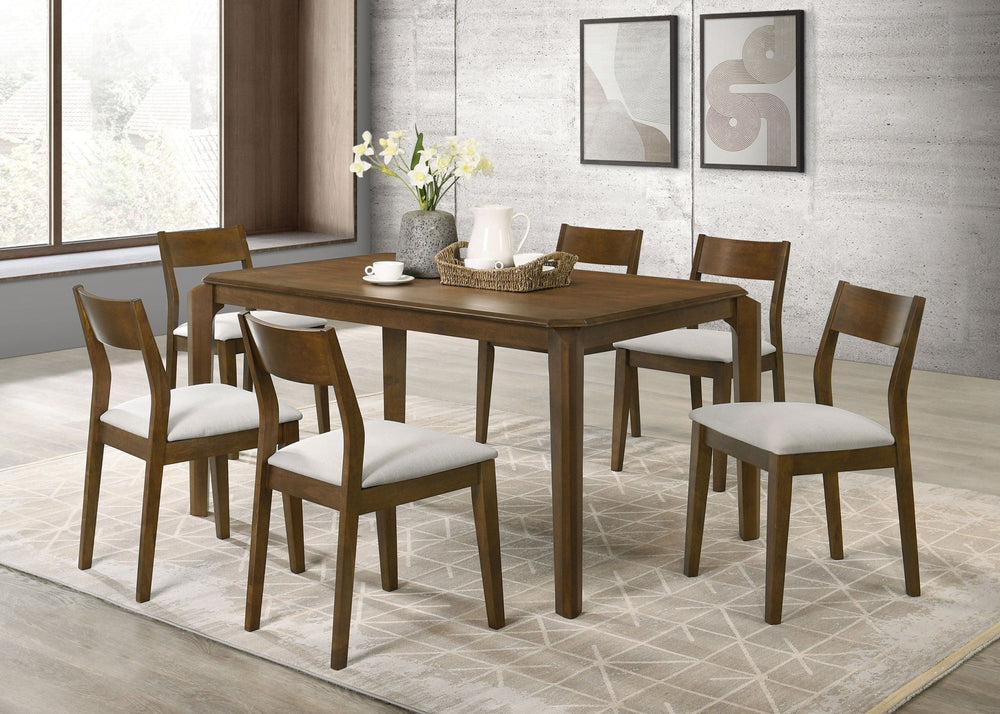 Almonte - 7 Piece Rectangular Dining Set - Dark Brown 7 - Piece Dining Room Set modern furniture Contempo Furniture