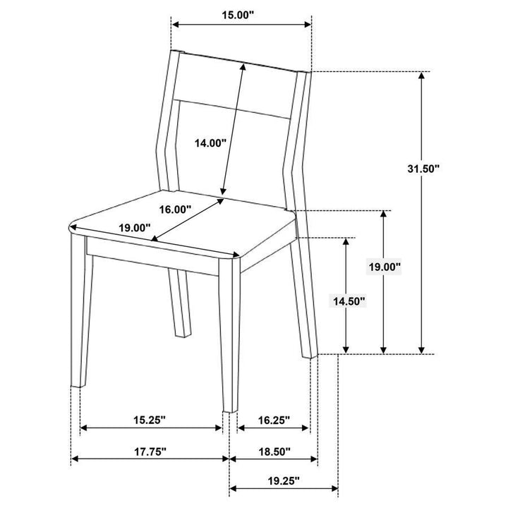 Almonte - Dining Chair Upholstered Seat (Set of 2) - Dark Brown Chair Set modern furniture Contempo Furniture
