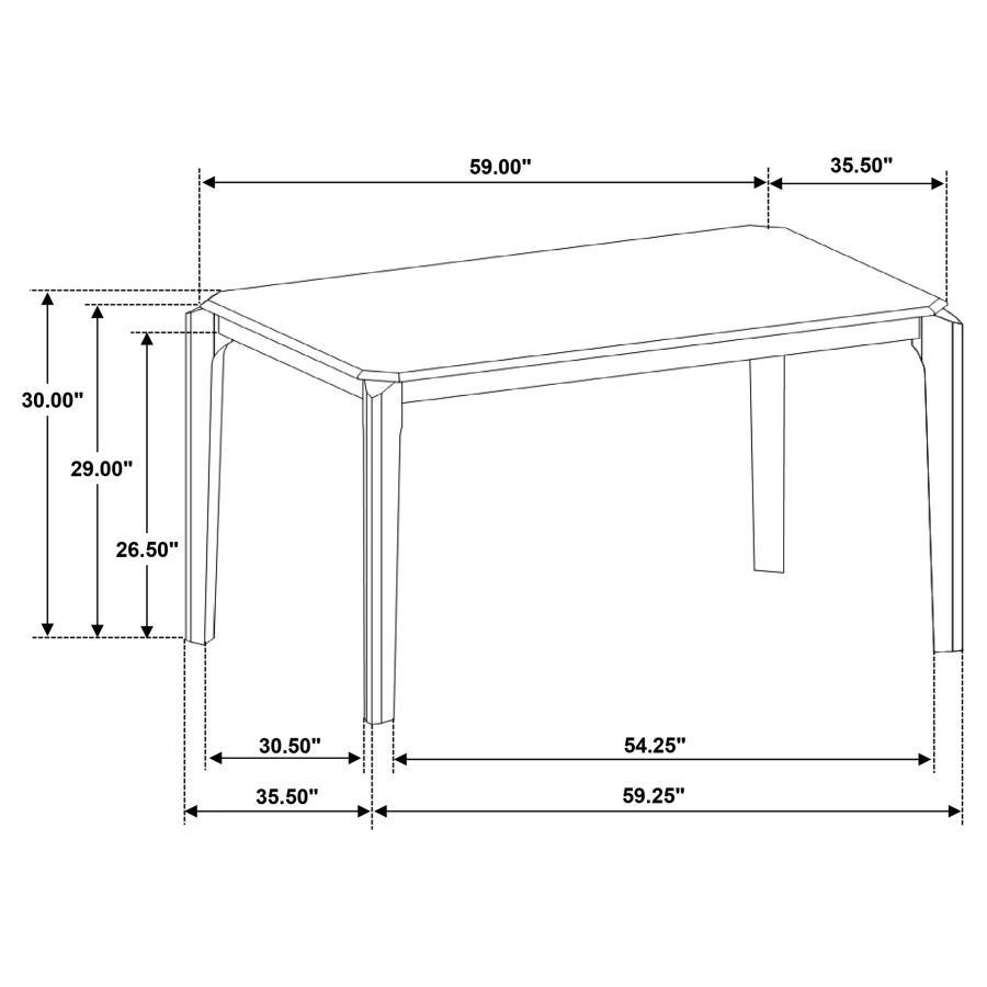 Almonte - Rectangular Wood Dining Table - Dark Brown Dining Table modern furniture Contempo Furniture