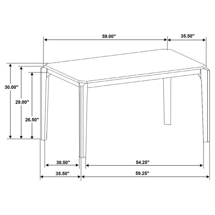 Almonte - Rectangular Wood Dining Table - Dark Brown Dining Table modern furniture Contempo Furniture