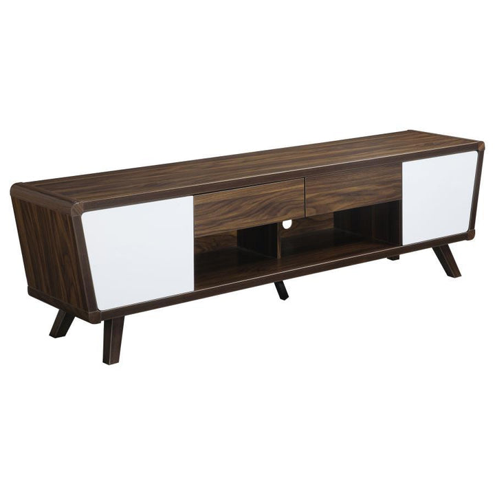 Alvin - 2 Door Engineered Wood TV Stand - Dark Walnut TV Stand modern furniture Contempo Furniture