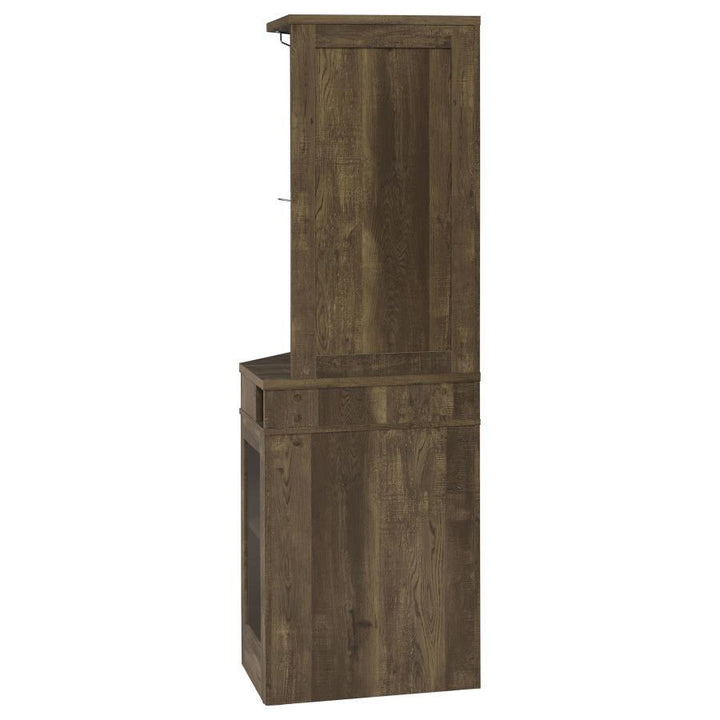 Alviso - 1 - Drawer Corner Home Bar Wine Cabinet - Rustic Oak Wine Cabinet modern furniture Contempo Furniture
