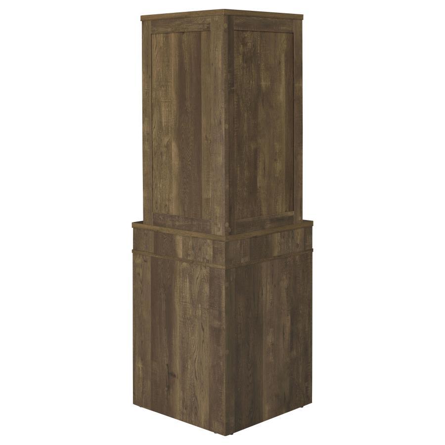 Alviso - 1 - Drawer Corner Home Bar Wine Cabinet - Rustic Oak Wine Cabinet modern furniture Contempo Furniture