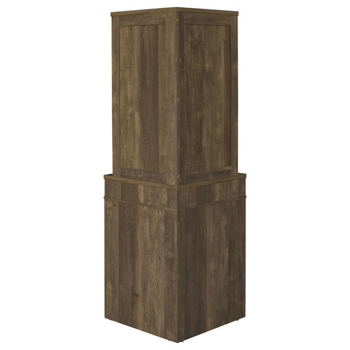 Alviso - 1 - Drawer Corner Home Bar Wine Cabinet - Rustic Oak Wine Cabinet modern furniture Contempo Furniture