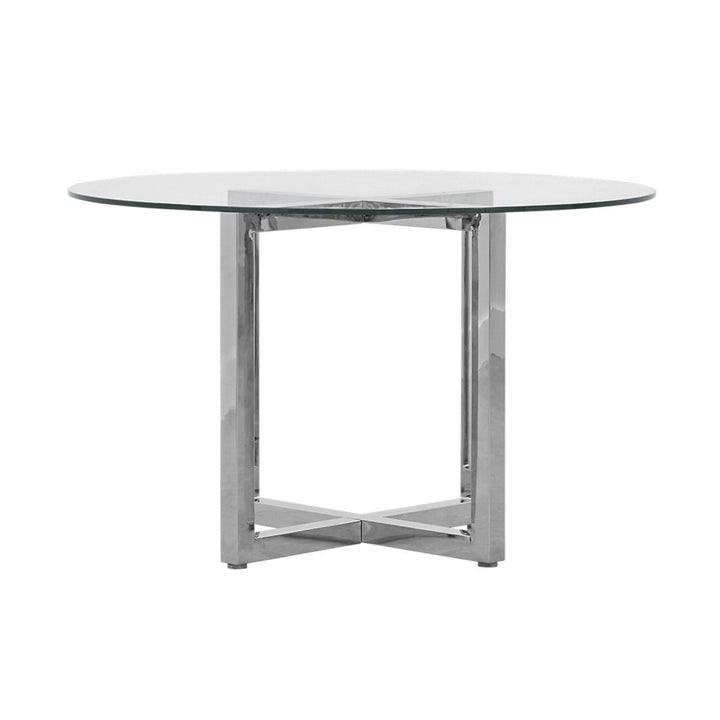 Amalfi 48 inch Round Glass Top Dining Table Table modern furniture Contempo Furniture