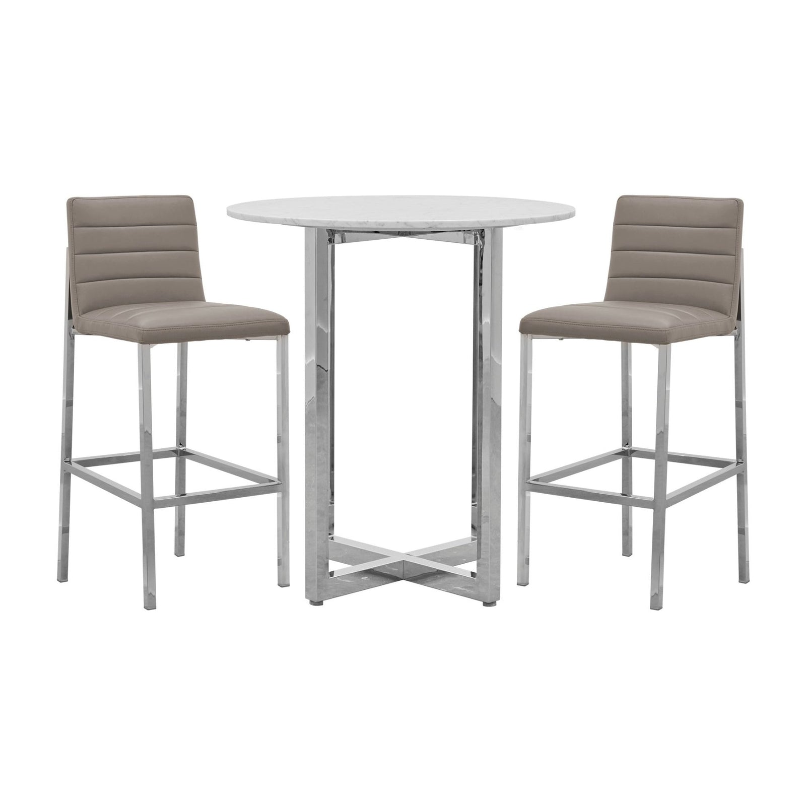 Amalfi Metal Back Bar Stool in Taupe Leather (Set of 2) Bar Stool modern furniture Contempo Furniture