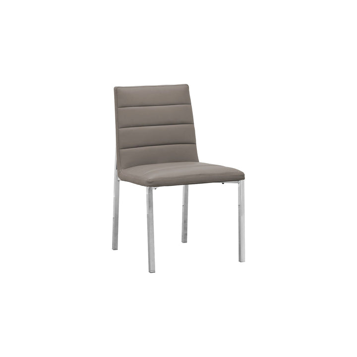 Amalfi Metal Back Chair in Taupe Leather (Set of 2) Chair modern furniture Contempo Furniture