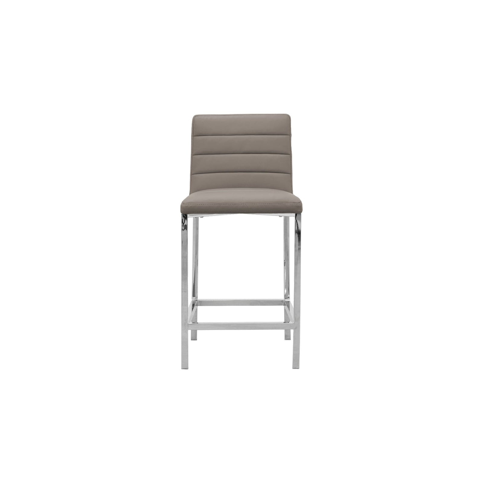 Amalfi Metal Back Counter Stool in Taupe Leather (Set of 2) Counter Stool modern furniture Contempo Furniture