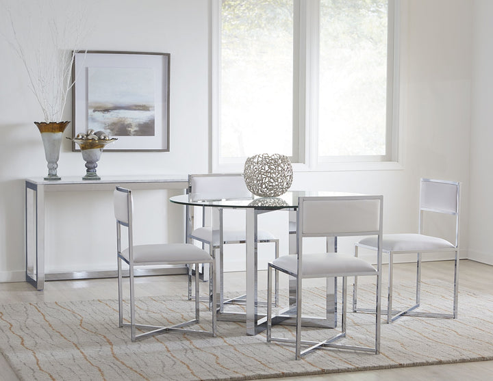 Amalfi X - Base Chair in White Leather (Set of 2) Chair modern furniture Contempo Furniture