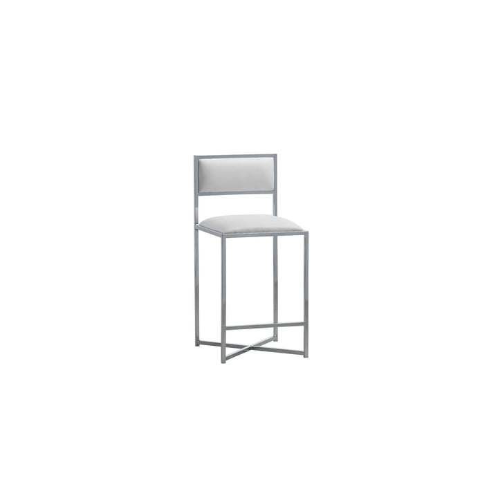 Amalfi X - Base Counter Stool in White Leather (Set of 2) Counter Stool modern furniture Contempo Furniture
