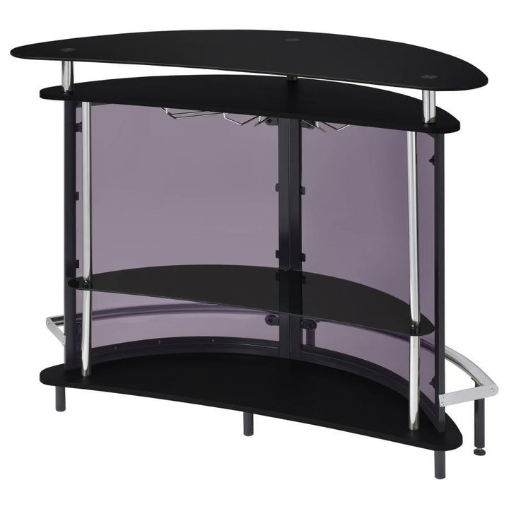 Amarillo - Freestanding Glass Top Home Bar Wine Cabinet - Black Wine Cabinet modern furniture Contempo Furniture
