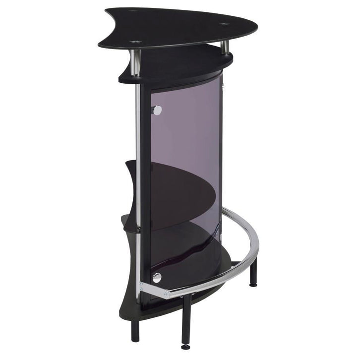 Amarillo - Freestanding Glass Top Home Bar Wine Cabinet - Black Wine Cabinet modern furniture Contempo Furniture