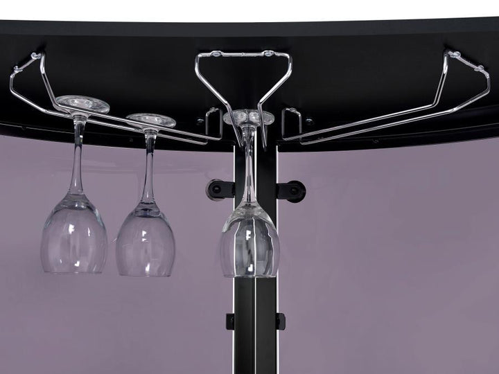 Amarillo - Freestanding Glass Top Home Bar Wine Cabinet - Black Wine Cabinet modern furniture Contempo Furniture