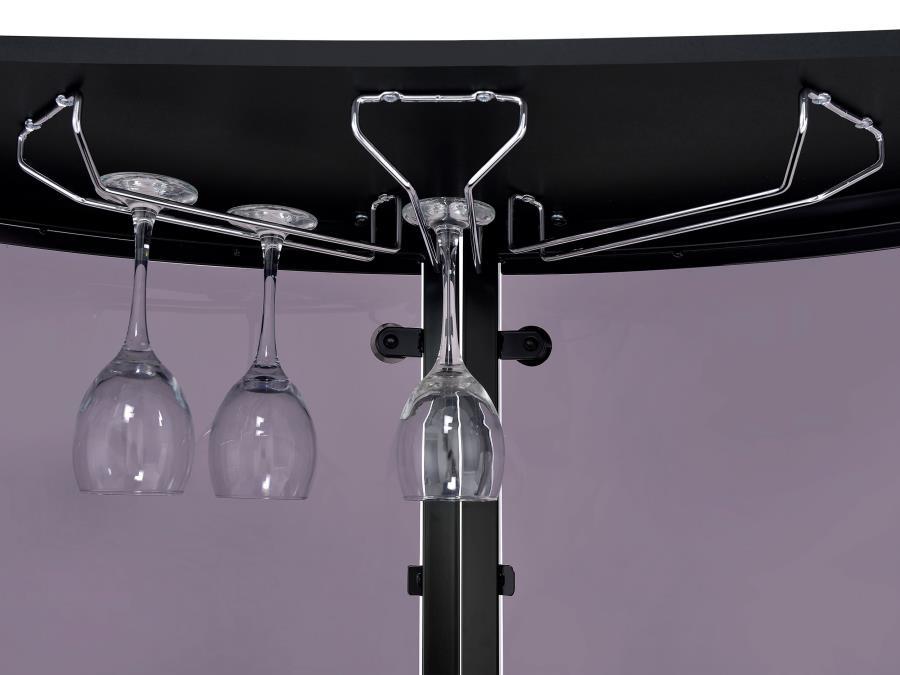 Amarillo - Freestanding Glass Top Home Bar Wine Cabinet - Black Wine Cabinet modern furniture Contempo Furniture