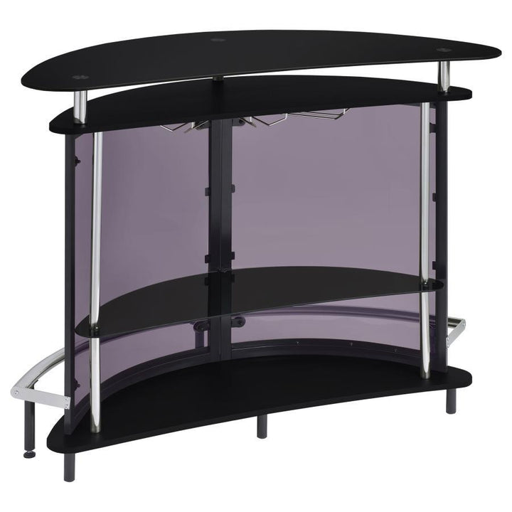 Amarillo - Freestanding Glass Top Home Bar Wine Cabinet - Black Wine Cabinet modern furniture Contempo Furniture