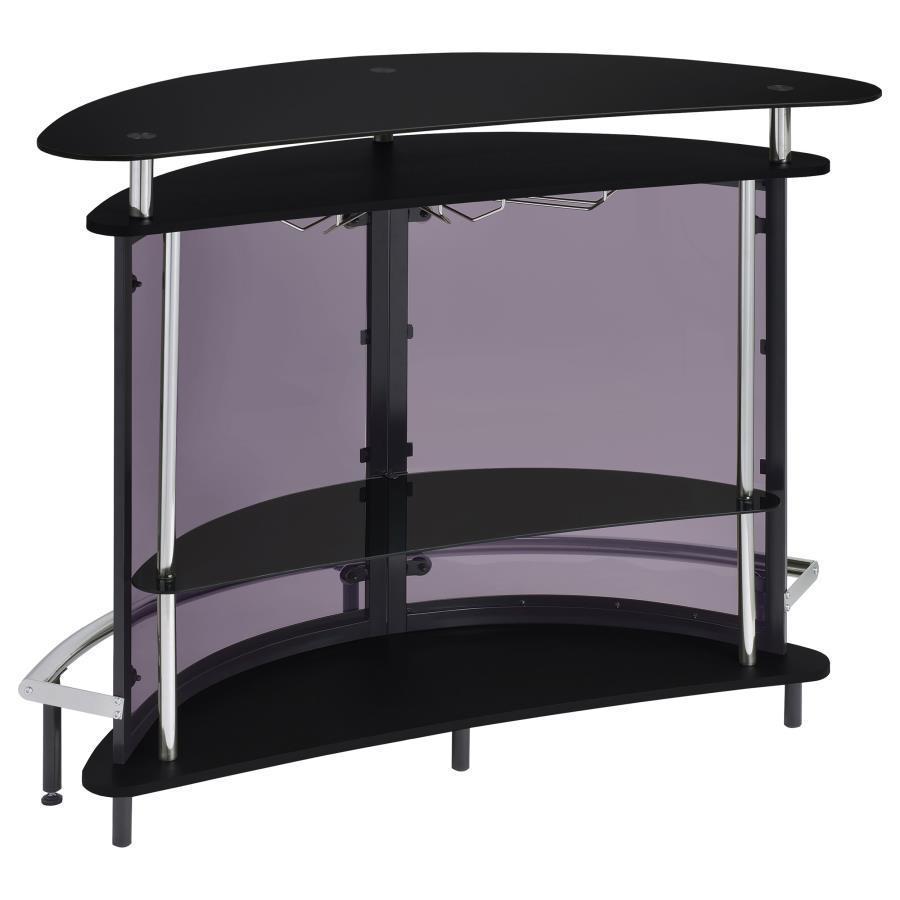Amarillo - Freestanding Glass Top Home Bar Wine Cabinet - Black Wine Cabinet modern furniture Contempo Furniture