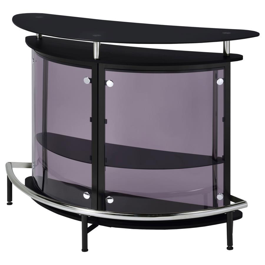 Amarillo - Freestanding Glass Top Home Bar Wine Cabinet - Black Wine Cabinet modern furniture Contempo Furniture
