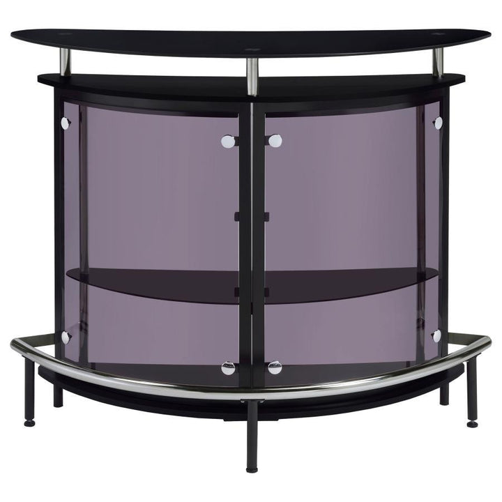 Amarillo - Freestanding Glass Top Home Bar Wine Cabinet - Black Wine Cabinet modern furniture Contempo Furniture