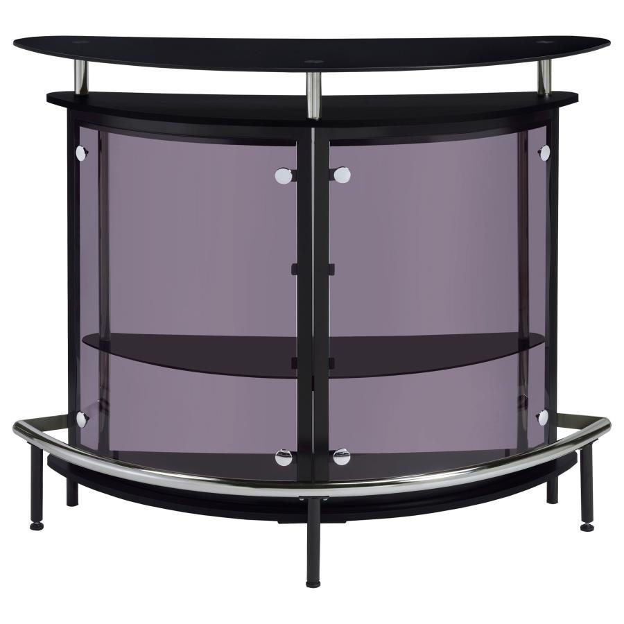 Amarillo - Freestanding Glass Top Home Bar Wine Cabinet - Black Wine Cabinet modern furniture Contempo Furniture