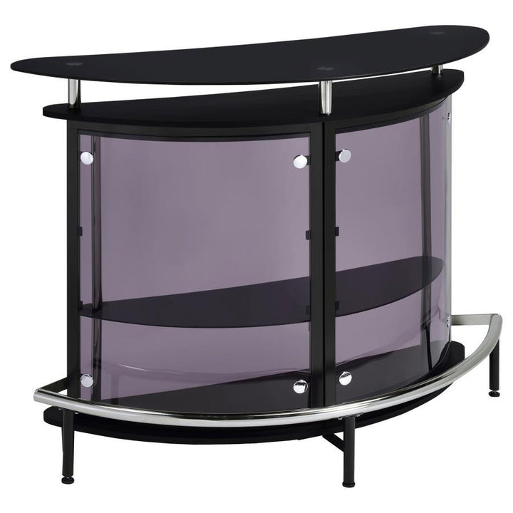 Amarillo - Freestanding Glass Top Home Bar Wine Cabinet - Black Wine Cabinet modern furniture Contempo Furniture