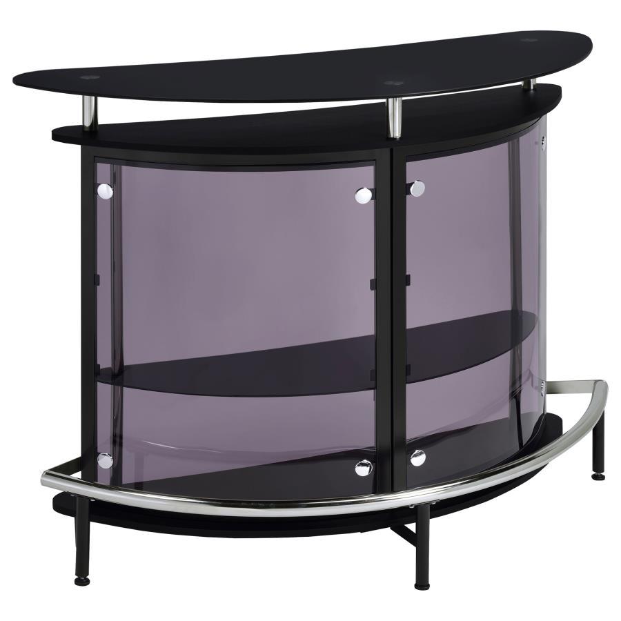 Amarillo - Freestanding Glass Top Home Bar Wine Cabinet - Black Wine Cabinet modern furniture Contempo Furniture
