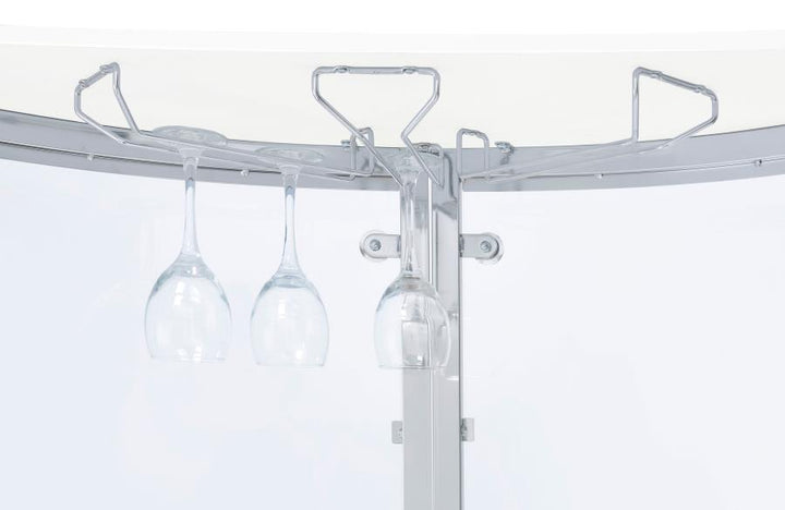 Amarillo - Freestanding Glass Top Home Bar Wine Cabinet - White Wine Cabinet modern furniture Contempo Furniture