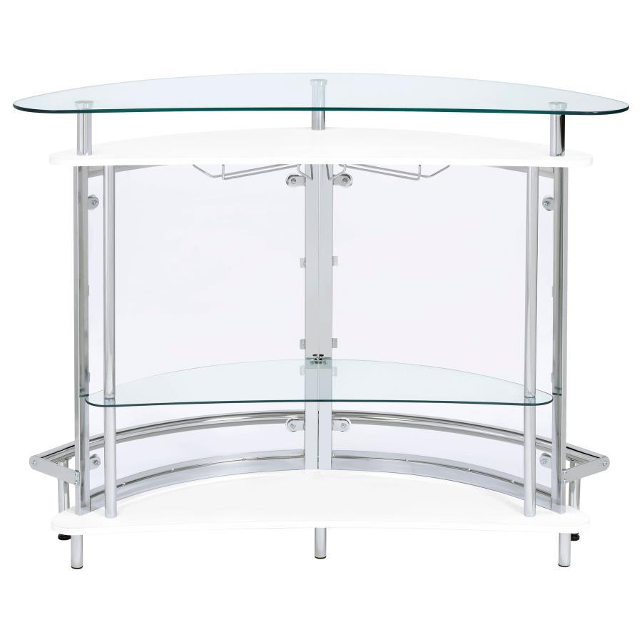 Amarillo - Freestanding Glass Top Home Bar Wine Cabinet - White Wine Cabinet modern furniture Contempo Furniture