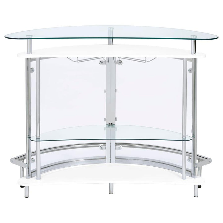 Amarillo - Freestanding Glass Top Home Bar Wine Cabinet - White Wine Cabinet modern furniture Contempo Furniture