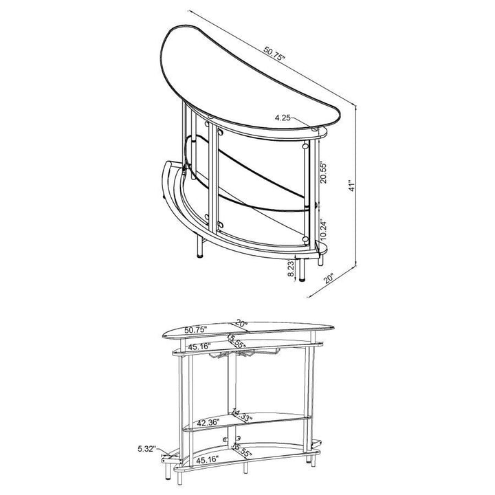 Amarillo - Freestanding Glass Top Home Bar Wine Cabinet - White Wine Cabinet modern furniture Contempo Furniture