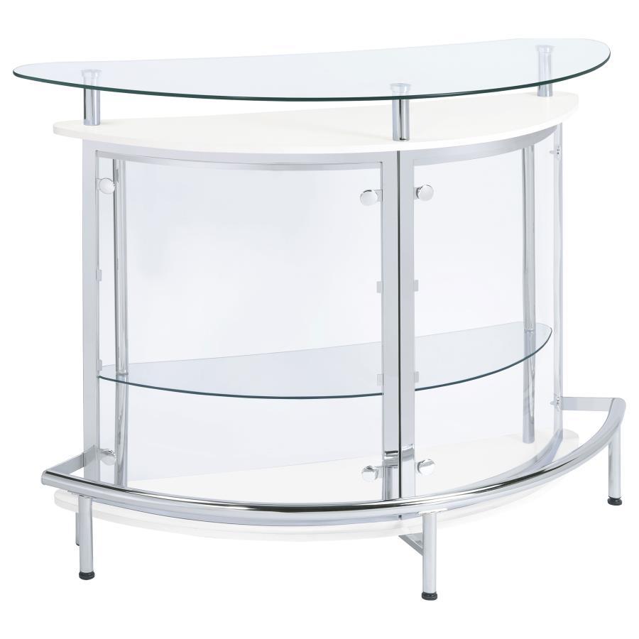 Amarillo - Freestanding Glass Top Home Bar Wine Cabinet - White Wine Cabinet modern furniture Contempo Furniture