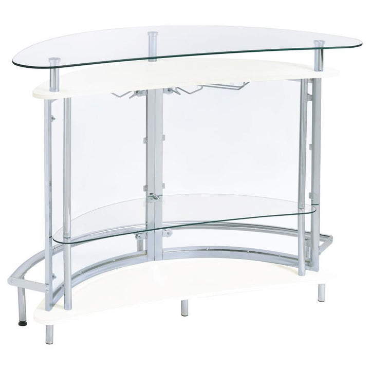 Amarillo - Freestanding Glass Top Home Bar Wine Cabinet - White Wine Cabinet modern furniture Contempo Furniture