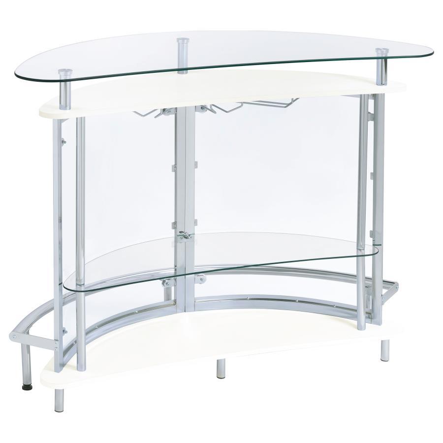 Amarillo - Freestanding Glass Top Home Bar Wine Cabinet - White Wine Cabinet modern furniture Contempo Furniture