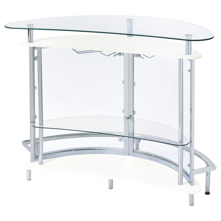 Amarillo - Freestanding Glass Top Home Bar Wine Cabinet - White Wine Cabinet modern furniture Contempo Furniture
