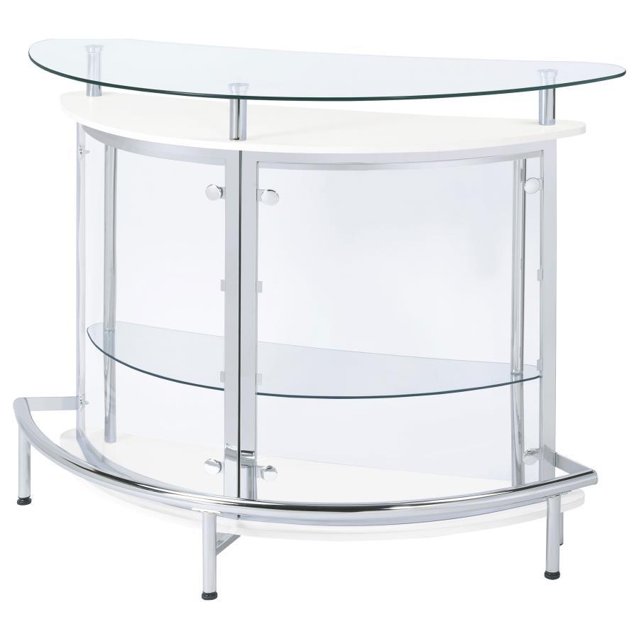 Amarillo - Freestanding Glass Top Home Bar Wine Cabinet - White Wine Cabinet modern furniture Contempo Furniture