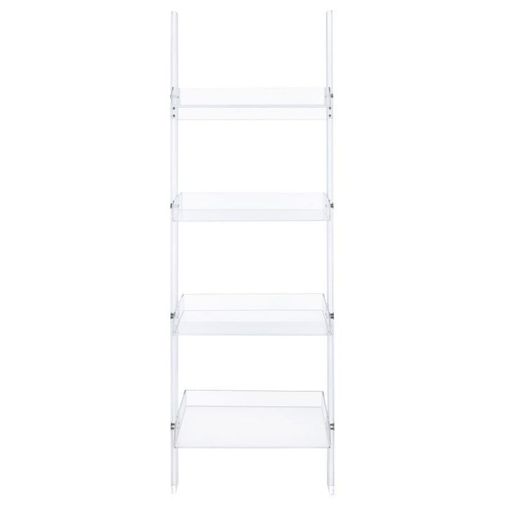 Amaturo - 4 - Shelf Acrylic Ladder Bookshelf - Clear Ladder Bookcase modern furniture Contempo Furniture
