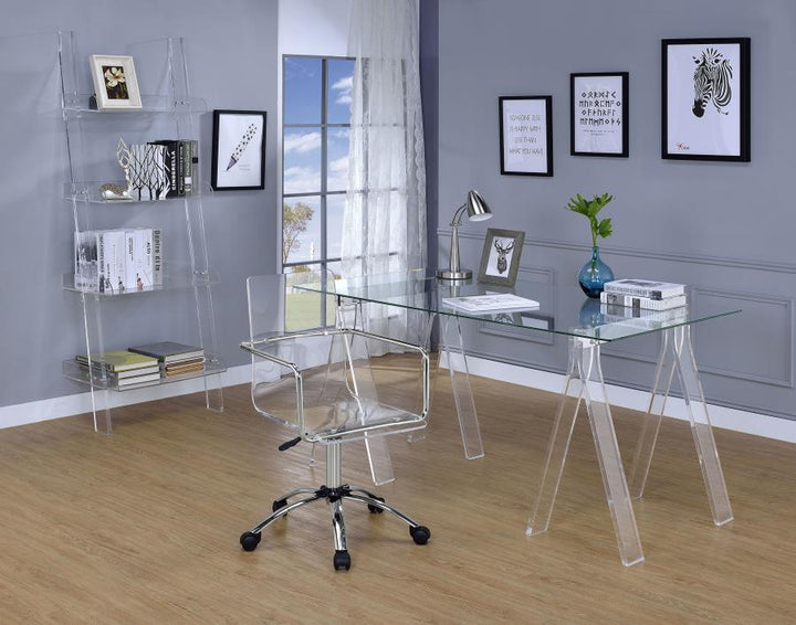 Amaturo - Acrylic Adjustable Home Office Desk Chair - Clear Swivel Chair modern furniture Contempo Furniture