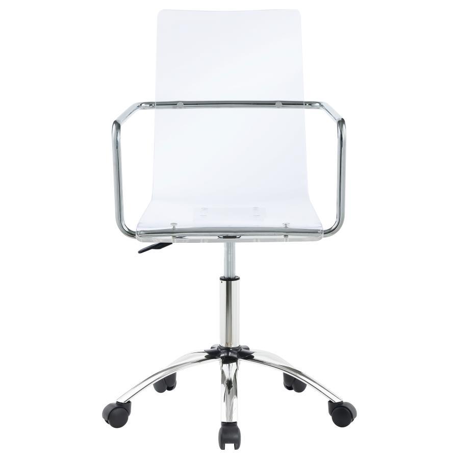 Amaturo - Acrylic Adjustable Home Office Desk Chair - Clear Swivel Chair modern furniture Contempo Furniture