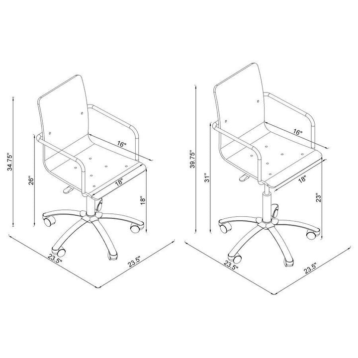 Amaturo - Acrylic Adjustable Home Office Desk Chair - Clear Swivel Chair modern furniture Contempo Furniture