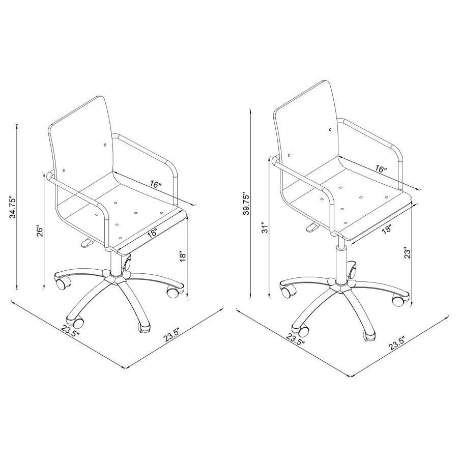 Amaturo - Acrylic Adjustable Home Office Desk Chair - Clear Swivel Chair modern furniture Contempo Furniture