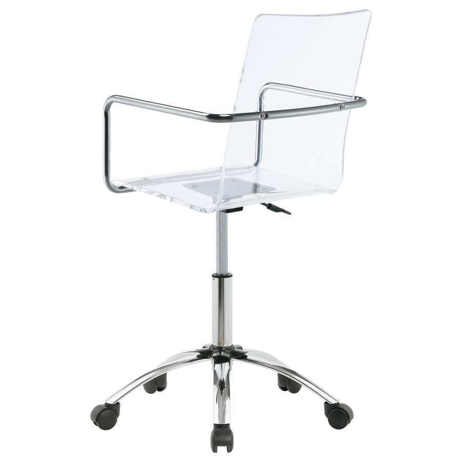 Amaturo - Acrylic Adjustable Home Office Desk Chair - Clear Swivel Chair modern furniture Contempo Furniture