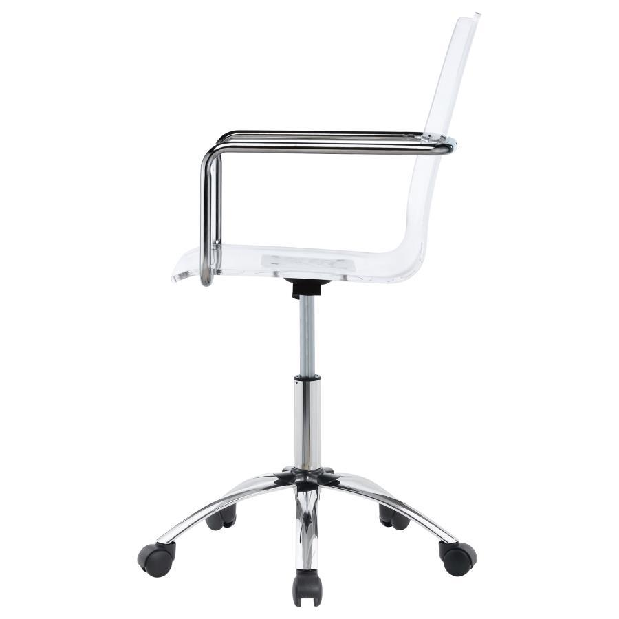 Amaturo - Acrylic Adjustable Home Office Desk Chair - Clear Swivel Chair modern furniture Contempo Furniture