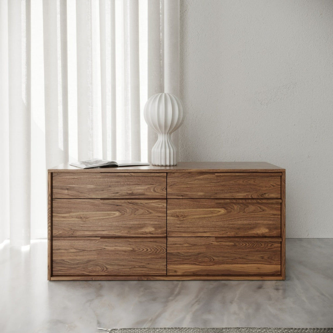 Amberlie - Modern White Vegan Leather + Walnut 4-Piece Bedroom Set