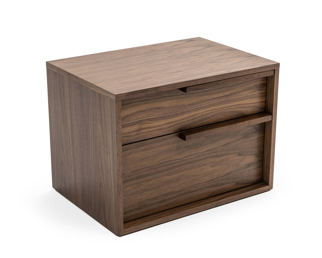 Amberlie  Modern Walnut Nightstand