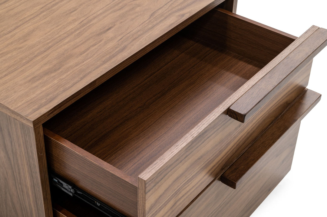 Amberlie  Modern Walnut Nightstand
